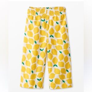 Hanna Andersson Lemon Print Linen Pants 3T